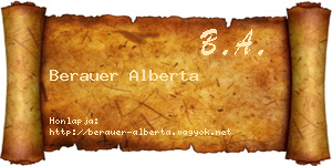 Berauer Alberta névjegykártya